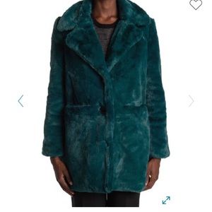 Faux fur coat deep green Sam Edelman